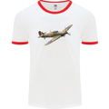 A Hawker Hurricane Flying Solo Mens White Ringer T-Shirt White/Red