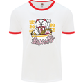 Ramen Lucky Cat Mens White Ringer T-Shirt White/Red