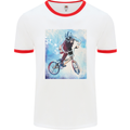 A Cool BMX Design Mens Ringer T-Shirt White/Red