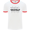 Golf Life's Important Choices Funny Golfing Mens White Ringer T-Shirt White/Red