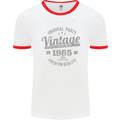 Vintage Year 38th Birthday 1985 Mens Ringer T-Shirt White/Red