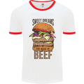 Food Sweet Dreams Beef Funny Chef BBQ Cook Mens White Ringer T-Shirt White/Red