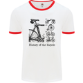 History of the Bicycle Cyclist Cycling Bike Mens White Ringer T-Shirt White/Red