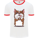 A Cute Dog With a Heart Sign Mens White Ringer T-Shirt White/Red