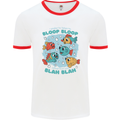 Bloop Bloop Funny Fishing Fisherman Mens Ringer T-Shirt White/Red