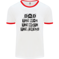 Dad the Man the Myth the Legend Mens White Ringer T-Shirt White/Red