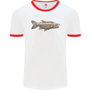 A Bolan Fish Fishing Fisherman Mens White Ringer T-Shirt White/Red