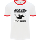 ETA 3 Mins Parachute Regiment Para 1 2 3 4 Mens White Ringer T-Shirt White/Red