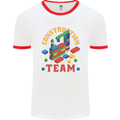 Construction Funny Building Blocks Bricks Mens White Ringer T-Shirt White/Red