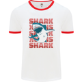 A Great White Shark Mens White Ringer T-Shirt White/Red