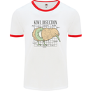 Funny Kiwi Fruit Bird Disection Mens White Ringer T-Shirt White/Red