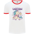 Anatomy of a Unicorn Funny Fantasy Mens White Ringer T-Shirt White/Red