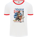 Magical Ramen Noodles Witch Halloween Mens White Ringer T-Shirt White/Red