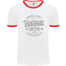 Vintage Year 51st Birthday 1972 Mens Ringer T-Shirt White/Red