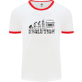 4x4 Evolution Off Roading Road Driving Mens White Ringer T-Shirt White/Red