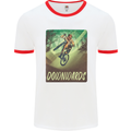 Downhill Mountain Biking DH Cycling Bicycle Mens Ringer T-Shirt White/Red