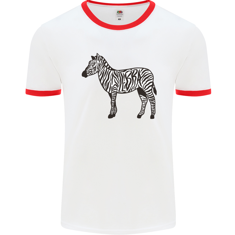 A Zebra Mens White Ringer T-Shirt White/Red