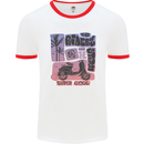 Scooter the Riders on the Storm Motorbike Mens White Ringer T-Shirt White/Red