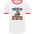 Biker Weekend Forecast Motorbikes Mens White Ringer T-Shirt White/Red