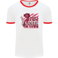 There's a New Gamer in Town Gaming Mens White Ringer T-Shirt White/Red