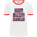 Tarot Cards Fortune Teller Skulls Mens White Ringer T-Shirt White/Red