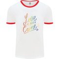 Love is Not a Crime LGBT Gay Awareness Mens White Ringer T-Shirt White/Red