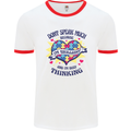 Dont Speak Much Autism Autistic Mens White Ringer T-Shirt White/Red