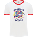 Dont Speak Much Autism Autistic Mens White Ringer T-Shirt White/Red