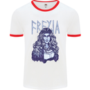 Freyja Norse Goddess Viking Valhalla Mens Ringer T-Shirt White/Red