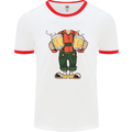 Octoberfest Man With Beer Mens White Ringer T-Shirt White/Red