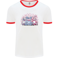 Zombie Cat Rabbit Bear Halloween Gothic Mens Ringer T-Shirt White/Red