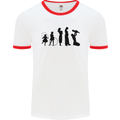 Funny Child to Mother Evolution Mothers Day Mens White Ringer T-Shirt White/Red