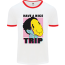 Acid Have a Nice Trip Drugs LSD Trippy Mens White Ringer T-Shirt White/Red