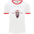 Legendary British Scooter Motorcycle MOD Mens White Ringer T-Shirt White/Red