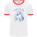 I Love Winter Anime Japanese Text Mens White Ringer T-Shirt White/Red