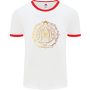 Spiritual Yoga Meditation Peace Mens White Ringer T-Shirt White/Red