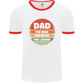 Father's Day Dad  the Man Myth Legend Funny Mens Ringer T-Shirt White/Red