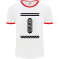 Crayon Fancy Dress Outfit Costume Funny Mens White Ringer T-Shirt White/Red