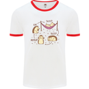 Funny, Hedgehog Eat Sleep Repeat Lover Mens White Ringer T-Shirt White/Red