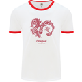 Chinese Zodiac Shengxiao Year of the Dragon Mens White Ringer T-Shirt White/Red