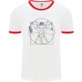 Gaming Vitruvian Gamer Funny Video Games Mens White Ringer T-Shirt White/Red