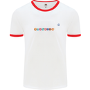 Planets Game Astronomy Space Funny Universe Mens White Ringer T-Shirt White/Red