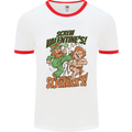 Screw Valentine's Day Funny St. Patrick's Mens White Ringer T-Shirt White/Red