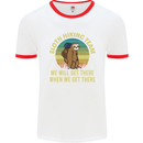 Sloth Hiking Team Funny Trekking Walking Mens White Ringer T-Shirt White/Red