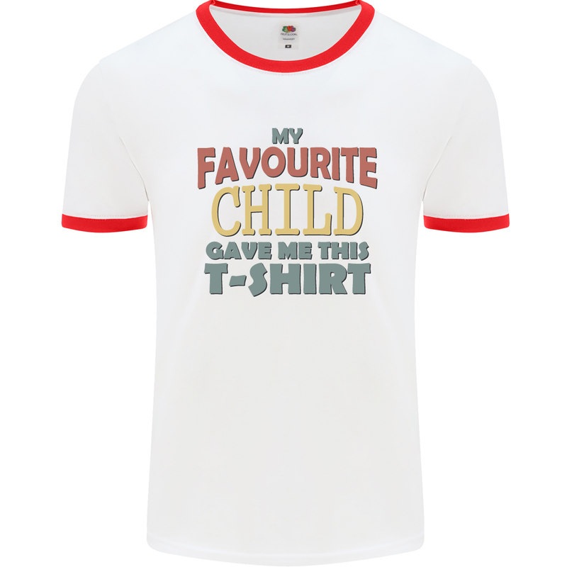 My Favourite Child Gave Me This Fathers Day Mens Ringer T-Shirt White/Red