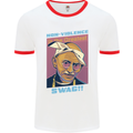 Ghandi Parody Gangsta Rap Music Hip Hop Mens White Ringer T-Shirt White/Red