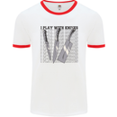I Play With Knives Funny Chef Mens White Ringer T-Shirt White/Red