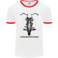 Lifer Behind Bars Motorcycle Motorbike Mens White Ringer T-Shirt White/Red