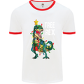 Tree Rex T-Rex Funny Christmas Dinosaur Mens White Ringer T-Shirt White/Red