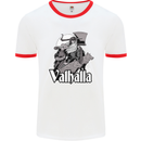 To Valhalla Viking Warrior Odin Mens Ringer T-Shirt White/Red